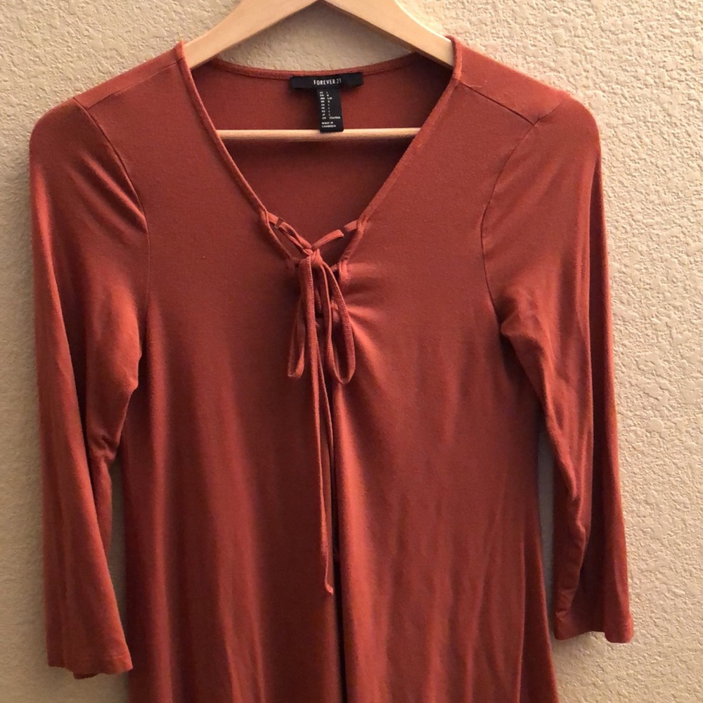 🧡 Forever 21 Burnt Orange Dress - Picture 8 of 8